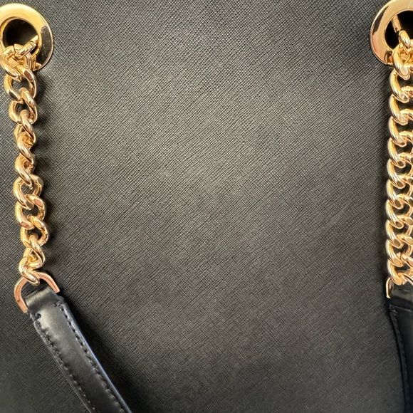 Michael Kors Black Tote with Gold Chain - Picture 8 of 9